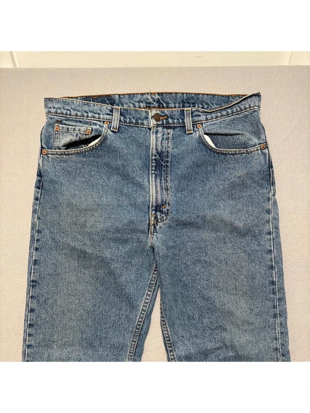 VTG 90's Levi's 505 Straight Leg Regular Fit Jeans Men's 34x31 Blue Made In USA